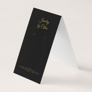 Custom "Gold" Flourish Black Earring Display Cards