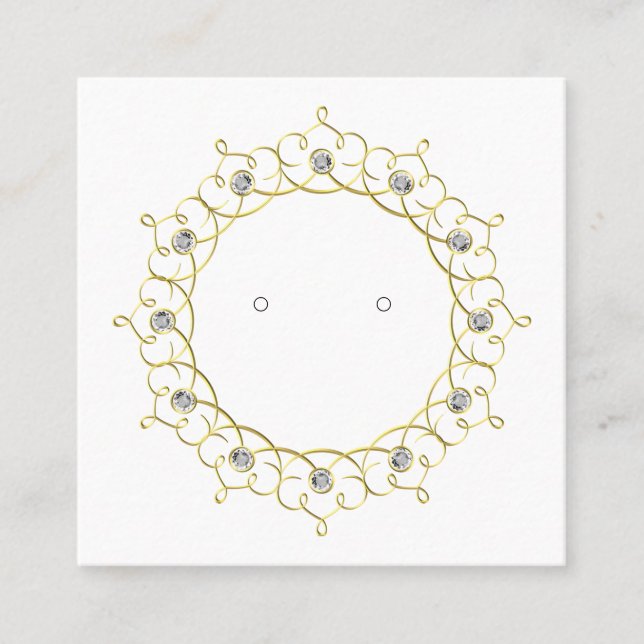 Custom "Gold" Flourish Stud Earring Display Card (Front)