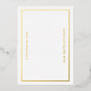 Custom Gold Foil Artist Thank You Card