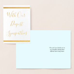 Custom Gold Foil Condolences Card