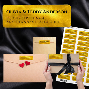 Custom GOLD Foil Look Elegant Event Return Address