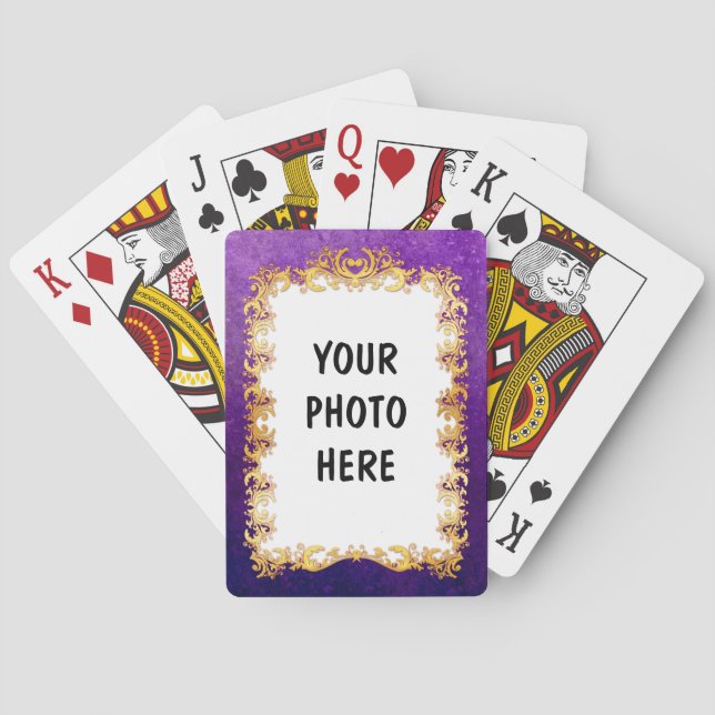 Custom Gold Frame 4 - Bicycle Playing Cards (Back)