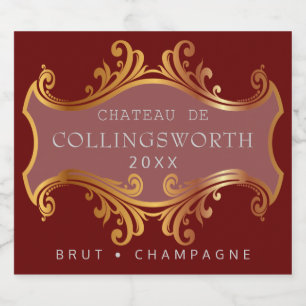 Custom Gold Full Size Sparkling Wine Label