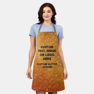 Custom Gold Glitter Apron - Design Your Own Online