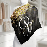 Custom Gold Glitter Black Sparkle Monogram Bandana<br><div class="desc">Easily personalise this trendy elegant bandanna design featuring pretty gold sparkling glitter on a black brushed metallic background.</div>