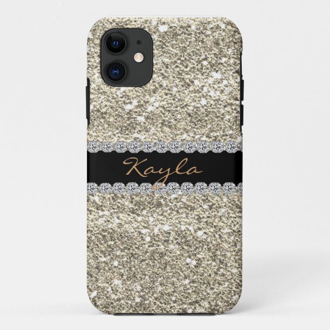 Custom GOLD GLITTER Bling I PHONE 5 Case-Mate iPhone Case (Back)