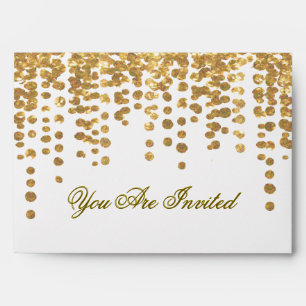 Custom Gold Glitter Confetti Look Envelope