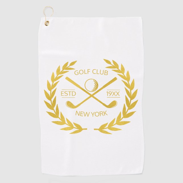 Custom Gold Golf Club Elegant Minimal Modern  Golf Towel (Front)