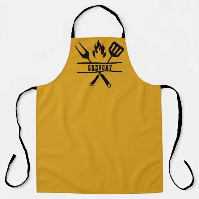 Custom Gold Grilling Apron (Front)