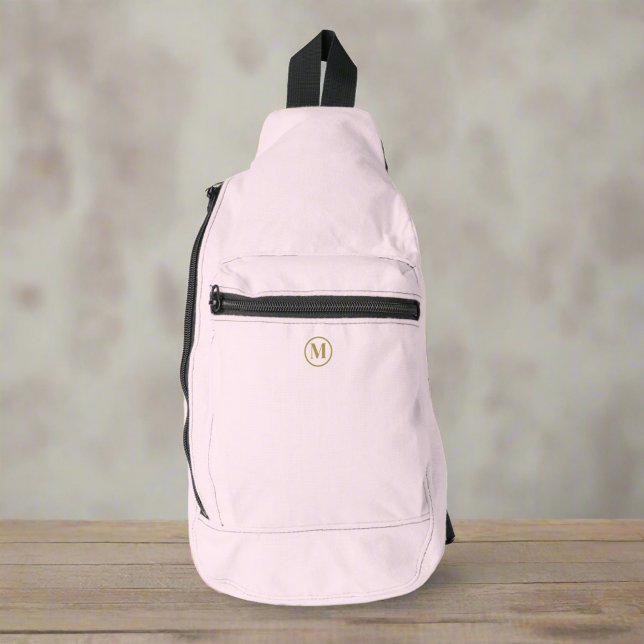 Custom Gold Initial l Girly Clean Blush Pink  Sling Bag (Creator Uploaded)