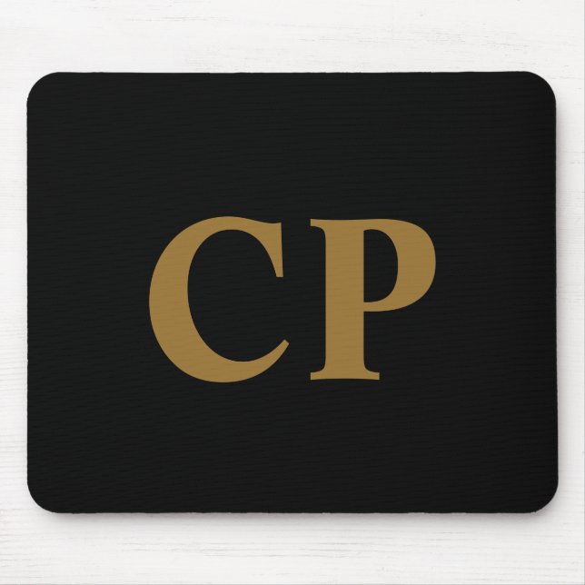 Custom Gold Initial Mouse Mat (Front)
