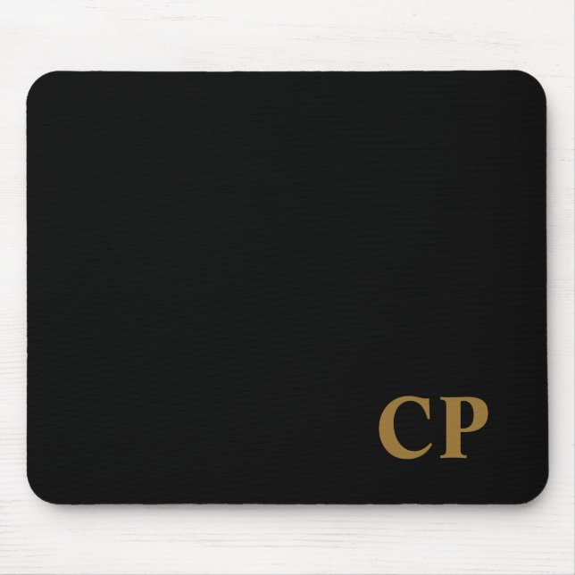 Custom Gold Initial Mouse Pad (Front)