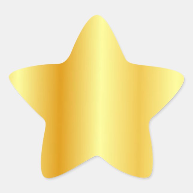 Custom Gold Look Blank Template Elegant Modern Star Sticker (Front)