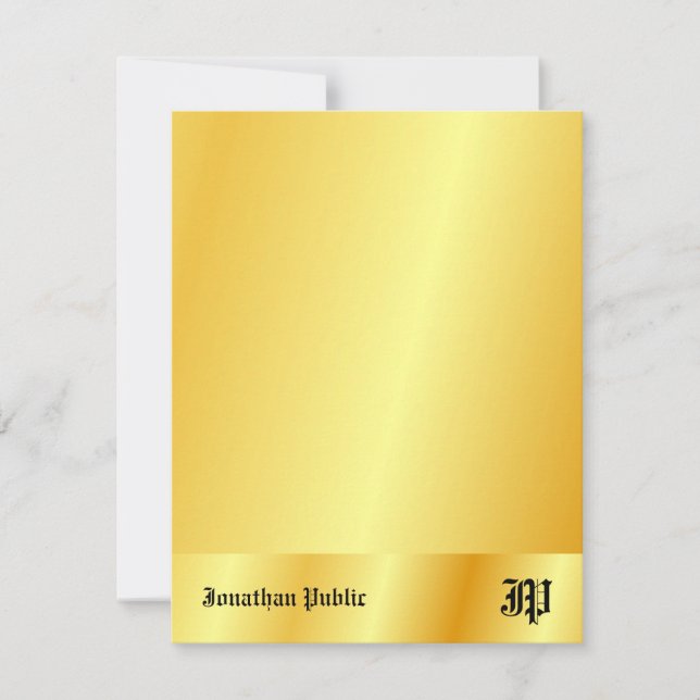 Custom Gold Look Calligraphy Monogram Template (Front)