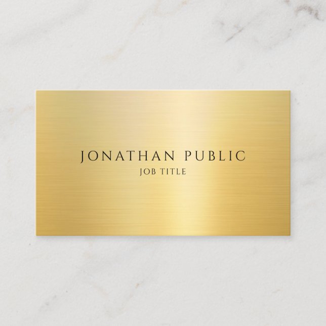 Custom Gold Look Elegant Template Professional Business Card (Front)