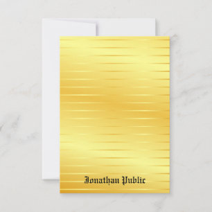 Custom Gold Look Handwritten Monogrammed Card