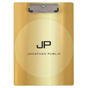 Custom Gold Look Monogrammed Elegant Classic Clipboard
