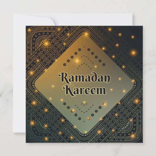 custom Gold Mandala Ramadan kareem  Holiday Card (Front)