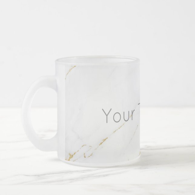 Custom Gold Marble Frosted Glass Mug (Left)