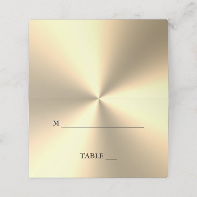 Custom gold metallic luxury wedding place cards (Outside Unfolded)