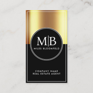 Custom Gold Metallic Real Estate Agent Business Card