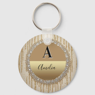 Custom Gold Monogram Gift For Wedding And Events Key Ring
