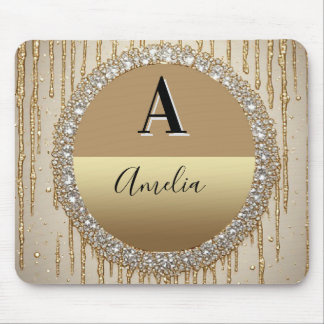 Custom Gold Monogram Gift For Wedding And Events Mouse Mat