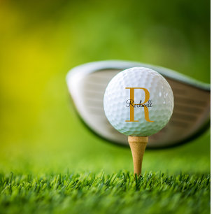 Custom Gold Monogram Name Initial Golf Ball