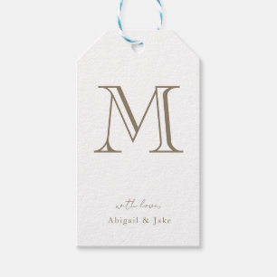 Custom Gold Monogram With Love Names Gift Tags