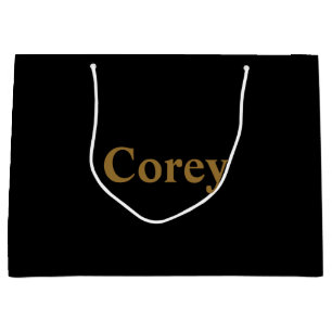 Custom Gold Name Large Gift Bag