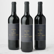 Custom Gold Name Wine Label 