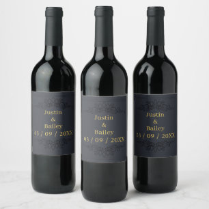 Custom Gold Name Wine Label set