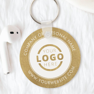Custom Gold Promotional Business Logo Branded Key Ring