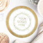 Custom Gold Promotional Business Logo Branded Round Paper Coaster<br><div class="desc">Easily personalise this coaster with your own company logo or custom image. You can change the background colour to match your logo or corporate colours. Customised promotional coasters with your business logo are great for corporate dinner events, or any event where paper coasters would be ideal. If you have a...</div>