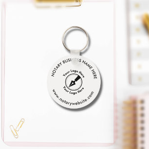 Custom Gold Promotional Notary Logo Branded Key Ring