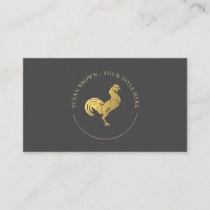 Custom Gold Rooster Logo Business Card
