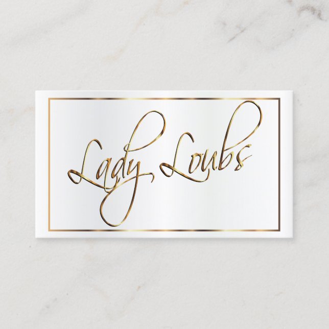 Custom - Gold Script Text Business Card (Front)