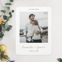 Custom Gold Script Wedding Thank You Photo Magnet