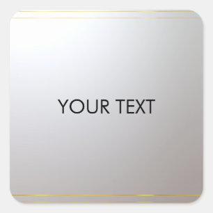 Custom Gold Silver Add Your Text Here Trendy Square Sticker