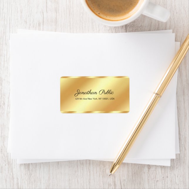 Custom Gold Template Modern Typography Address Label (Insitu)