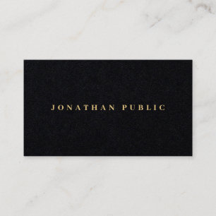Custom Gold Text Elegant Luxury Premium Black Business Card