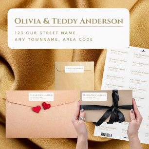 Custom GOLD Text Elegant Simple Return Address