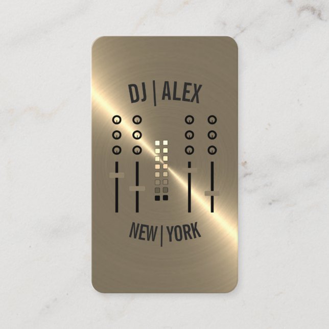 Custom Gold-Tone DJ Business Card 2018 (Front)