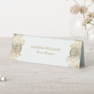 Custom Gold Typography Framed By Gold Paisley