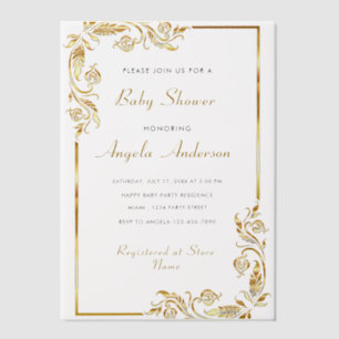 Custom Gold Vellum Baby Shower Invitation Template