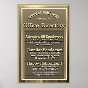 Custom Gold Vintage Retirement Sign