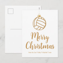 Custom Gold Volleyball Ornament Merry Christmas