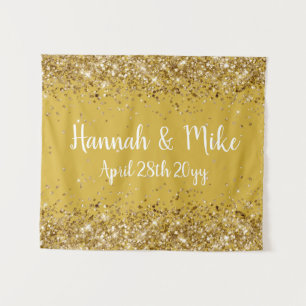 Custom Gold Wedding Backdrop Photo Booth Prop Tapestry