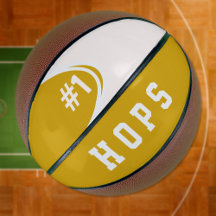 Custom Gold White Basketball