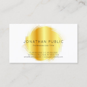Custom Gold White Modern Elegant Simple Template Business Card